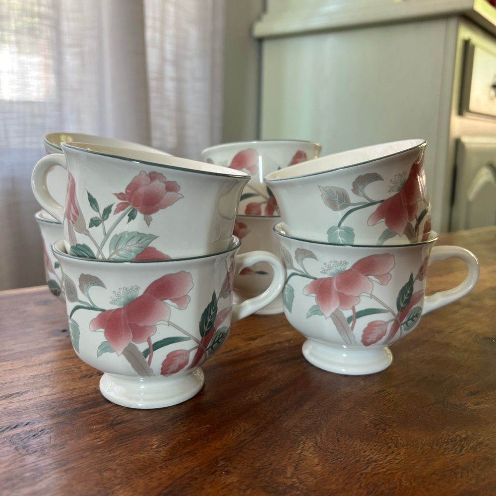 Mikasa “silk flowers” cups. Set of 8